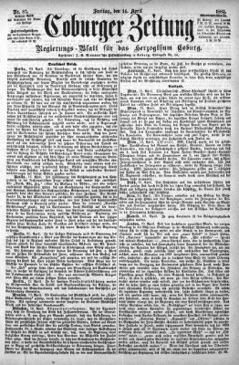 Coburger Zeitung Freitag 14. April 1882