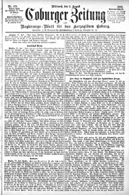 Coburger Zeitung Mittwoch 2. August 1882