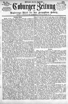 Coburger Zeitung Mittwoch 20. September 1882