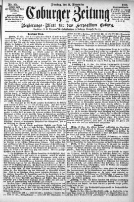 Coburger Zeitung Dienstag 21. November 1882