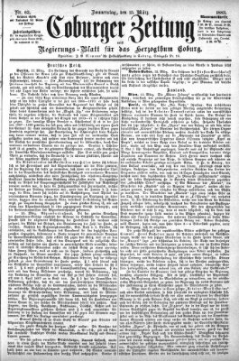 Coburger Zeitung Donnerstag 15. März 1883