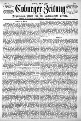 Coburger Zeitung Montag 16. April 1883