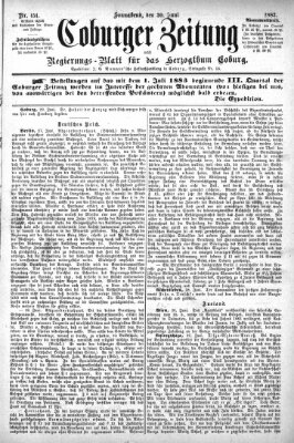 Coburger Zeitung Samstag 30. Juni 1883