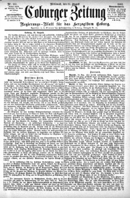 Coburger Zeitung Mittwoch 22. August 1883