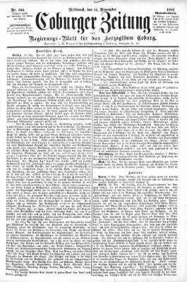 Coburger Zeitung Mittwoch 14. November 1883