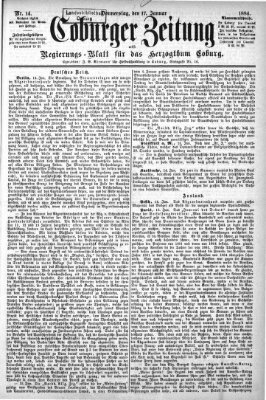 Coburger Zeitung Donnerstag 17. Januar 1884