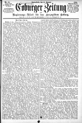 Coburger Zeitung Samstag 19. Januar 1884