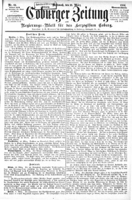 Coburger Zeitung Mittwoch 12. März 1884
