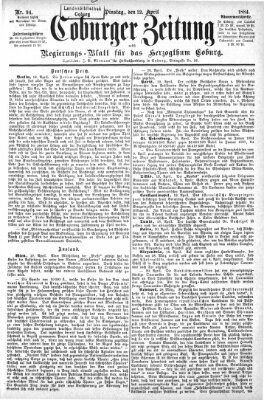 Coburger Zeitung Dienstag 22. April 1884