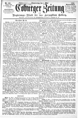 Coburger Zeitung Donnerstag 1. Mai 1884