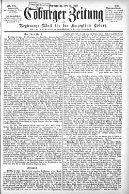Coburger Zeitung Donnerstag 31. Juli 1884