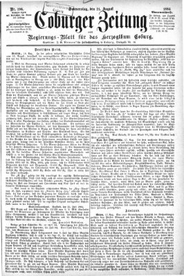 Coburger Zeitung Donnerstag 21. August 1884