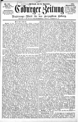 Coburger Zeitung Mittwoch 26. November 1884