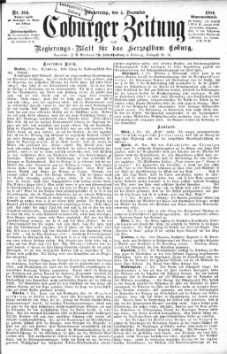 Coburger Zeitung Donnerstag 4. Dezember 1884