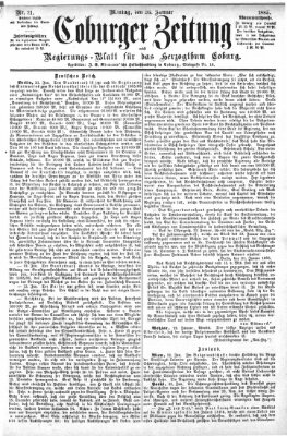 Coburger Zeitung Montag 26. Januar 1885