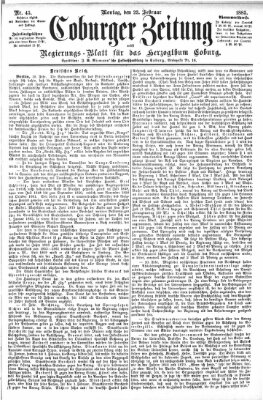 Coburger Zeitung Montag 23. Februar 1885