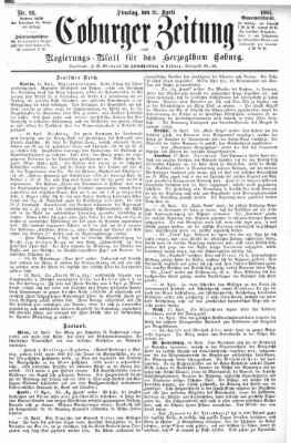 Coburger Zeitung Dienstag 21. April 1885