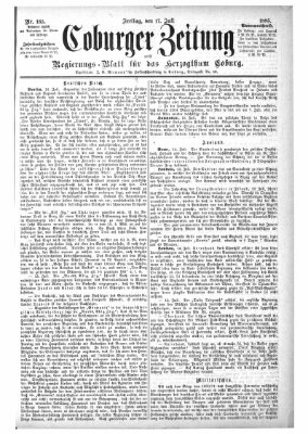 Coburger Zeitung Freitag 17. Juli 1885