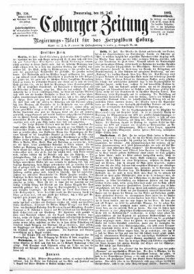 Coburger Zeitung Donnerstag 23. Juli 1885