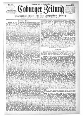 Coburger Zeitung Dienstag 15. September 1885