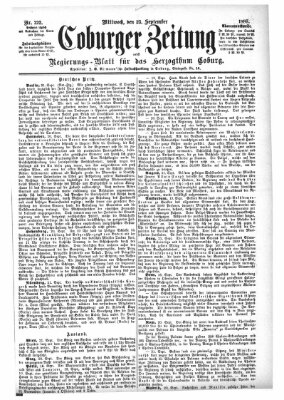 Coburger Zeitung Mittwoch 23. September 1885