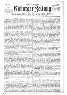 Coburger Zeitung Dienstag 20. Oktober 1885
