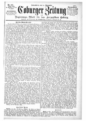Coburger Zeitung Samstag 28. November 1885