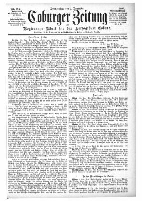Coburger Zeitung Donnerstag 3. Dezember 1885