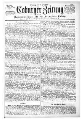 Coburger Zeitung Dienstag 22. Dezember 1885