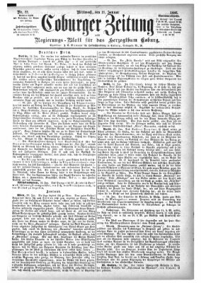 Coburger Zeitung Mittwoch 27. Januar 1886