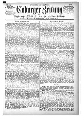 Coburger Zeitung Samstag 6. Februar 1886