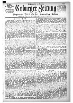 Coburger Zeitung Mittwoch 10. Februar 1886