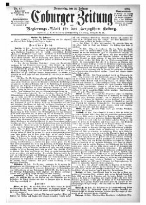 Coburger Zeitung Donnerstag 25. Februar 1886