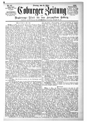 Coburger Zeitung Dienstag 16. März 1886