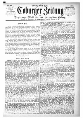 Coburger Zeitung Montag 22. März 1886
