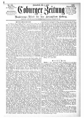 Coburger Zeitung Samstag 5. Juni 1886