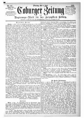 Coburger Zeitung Dienstag 8. Juni 1886