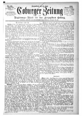 Coburger Zeitung Samstag 12. Juni 1886