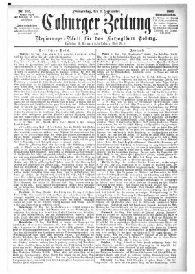 Coburger Zeitung Donnerstag 2. September 1886