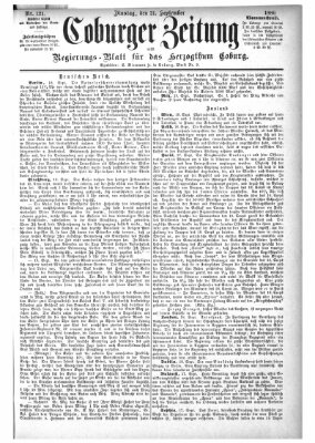 Coburger Zeitung Dienstag 21. September 1886