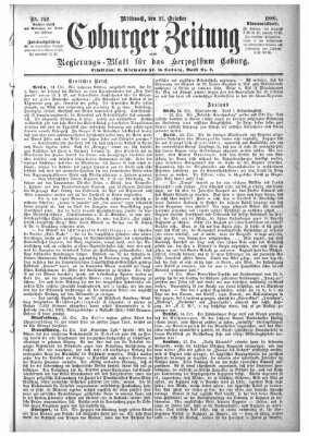 Coburger Zeitung Mittwoch 27. Oktober 1886