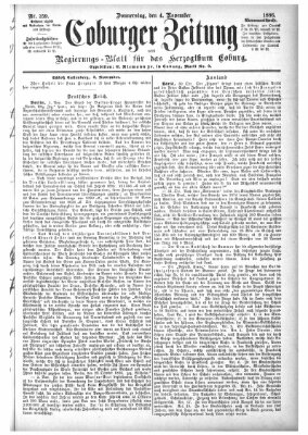 Coburger Zeitung Donnerstag 4. November 1886