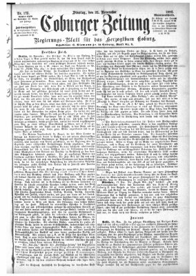Coburger Zeitung Dienstag 23. November 1886