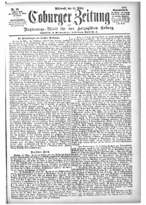 Coburger Zeitung Mittwoch 16. März 1887