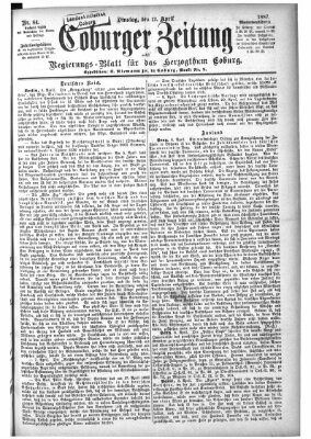 Coburger Zeitung Dienstag 12. April 1887