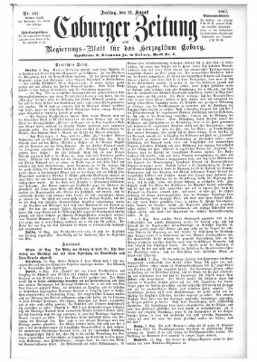 Coburger Zeitung Freitag 12. August 1887
