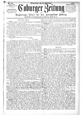 Coburger Zeitung Donnerstag 15. September 1887