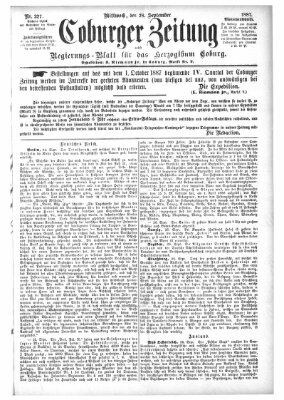 Coburger Zeitung Mittwoch 28. September 1887
