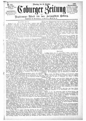 Coburger Zeitung Dienstag 18. Oktober 1887
