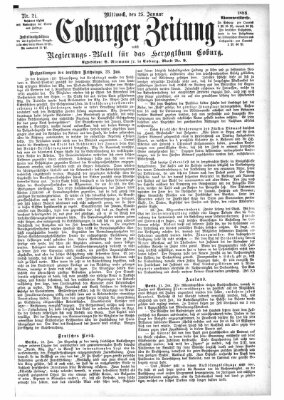 Coburger Zeitung Mittwoch 25. Januar 1888